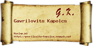 Gavrilovits Kapolcs névjegykártya